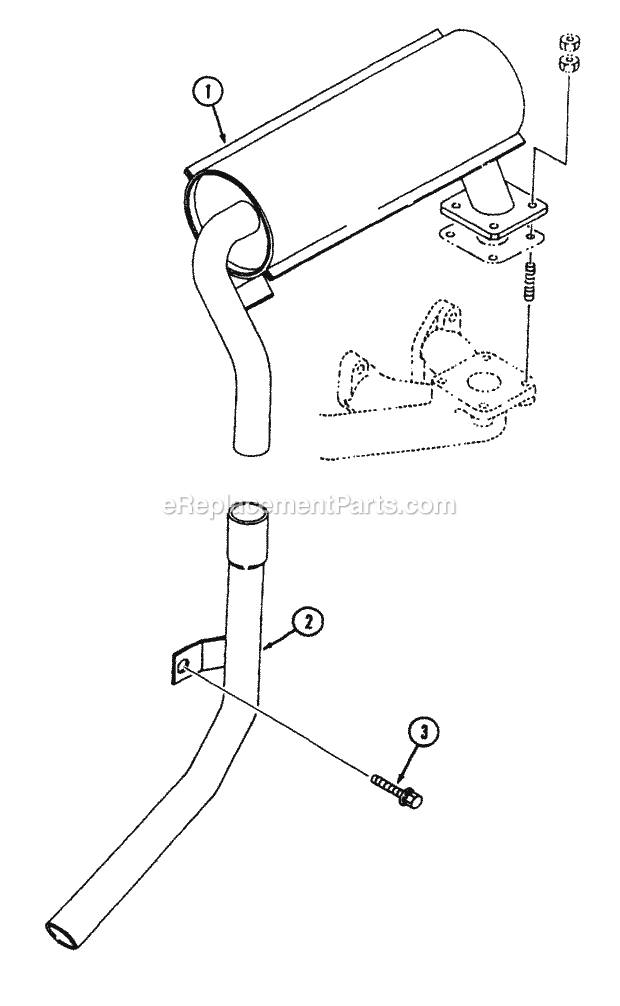 Muffler Diagram and Parts List for 54A-443D100 Cub Cadet Lawn Tractor